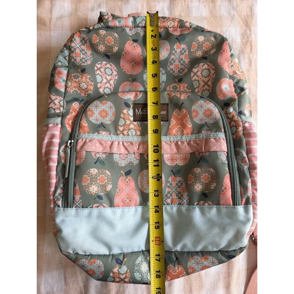 Matilda Jane Cece Apple Print Backpack Back to School Whimsical Backpack